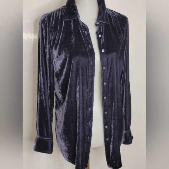 PLUM VELVET BLOUSE - Picture 7 of 9